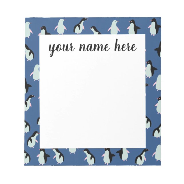 Bloco De Notas Notepad Penguin Personalizado (Frente)