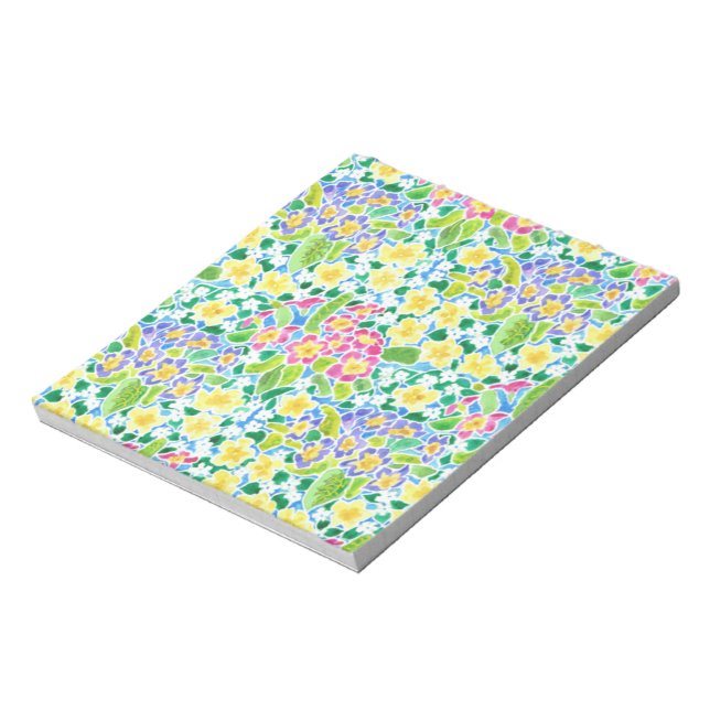 Bloco De Notas Notepad pequeno ou Jotter, Padrão de Primroses Bon (Invertido)