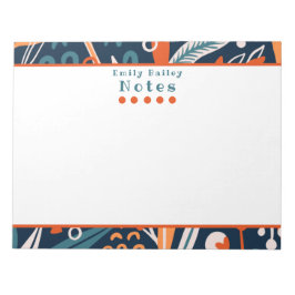Bloco De Notas Notepad Personalizado Azul e Laranja Spunky