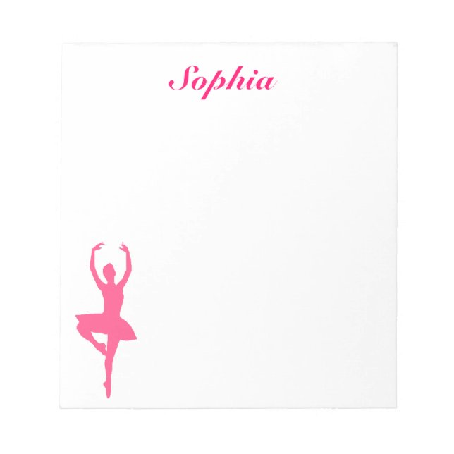 Bloco De Notas Notepad Personalizado Ballerina (rosa) (Frente)