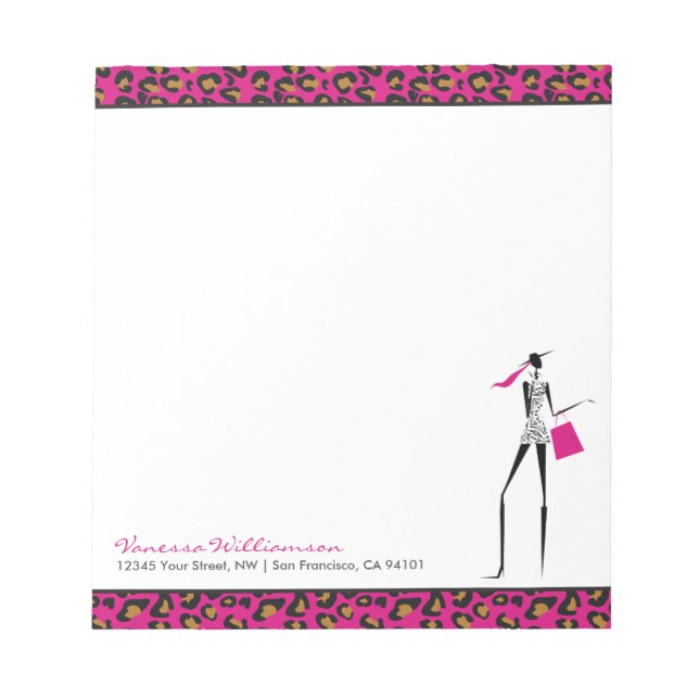 Bloco De Notas Notepad PERSONALIZADO com Ícone de Moda (5,5" x 6" (Frente)