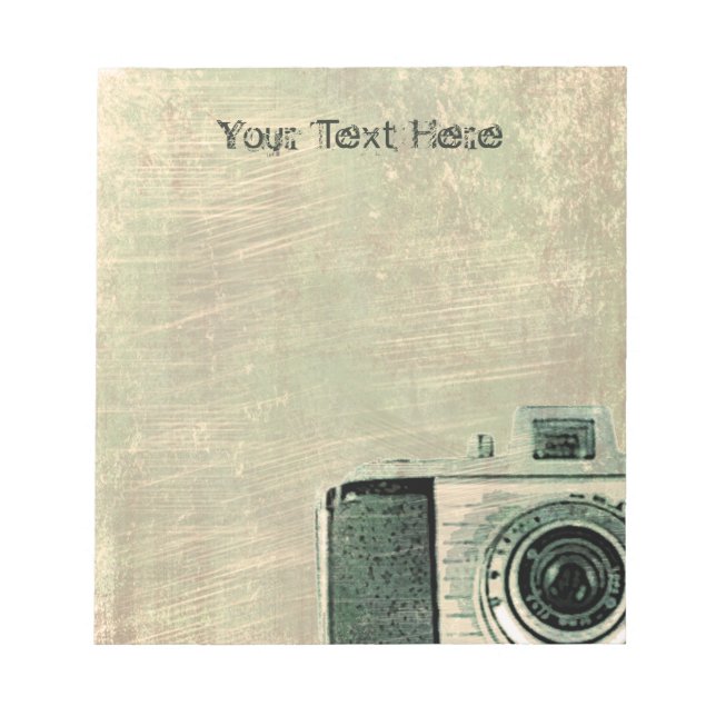 Bloco De Notas Notepad Personalizado Da Câmara De Vingtage Grunge (Frente)
