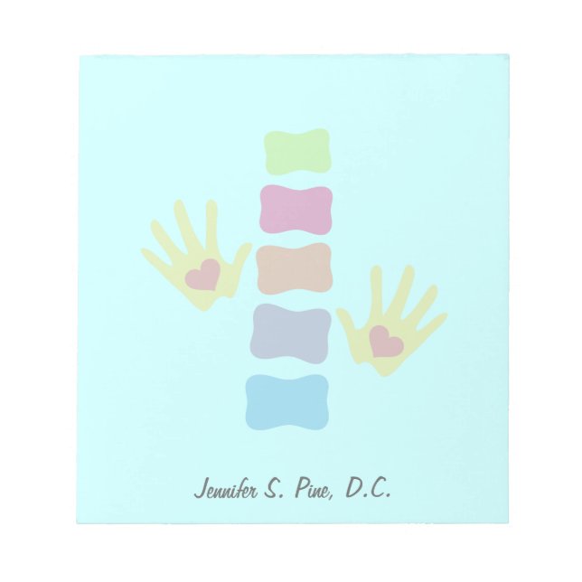 Bloco De Notas Notepad Personalizado Da Coluna De Mãos Quiropráti (Frente)