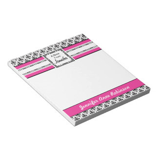 Bloco De Notas Notepad Personalizado da Menina Negra e Rosa Trend