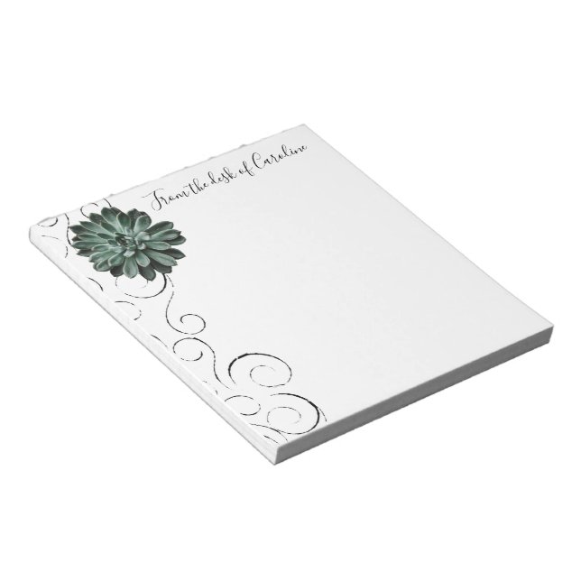 Bloco De Notas Notepad Personalizado Da Planta Suculta (Inclinado)