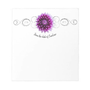 Bloco De Notas Notepad Personalizado Dahlia Roxo