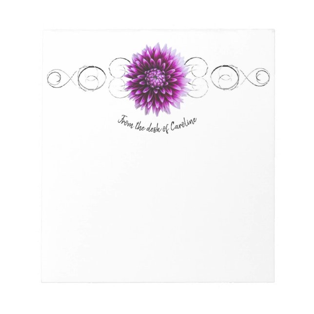 Bloco De Notas Notepad Personalizado Dahlia Roxo (Frente)