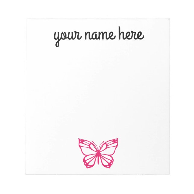 Bloco De Notas Notepad personalizado de borboleta para meninas (Frente)