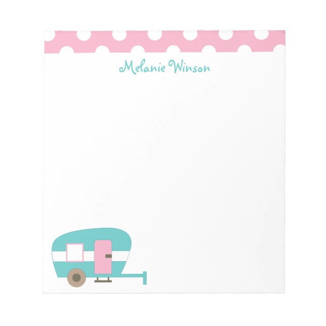 Bloco De Notas Notepad Personalizado de Camper Feliz e Bonito (Frente)