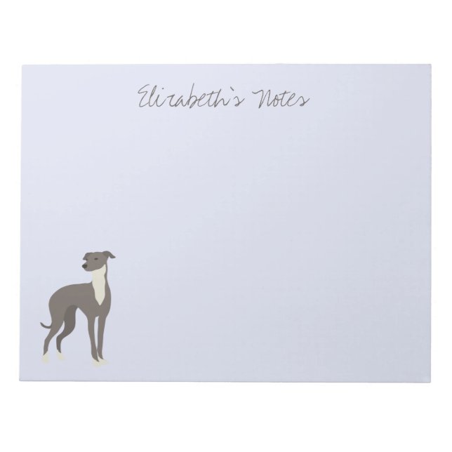 Bloco De Notas Notepad Personalizado de Cartoon Greyhound (Frente)
