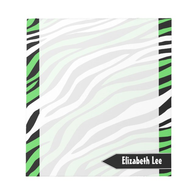Bloco De Notas Notepad Personalizado de Combinação de Verdes limõ (Frente)
