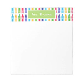 Bloco De Notas Notepad Personalizado de Crayons Multicoloridos