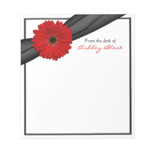 Bloco De Notas Notepad Personalizado de Friso de Daisy Red Gerber