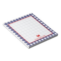 Notepad Personalizado de Gingham Azul e Caranguejo