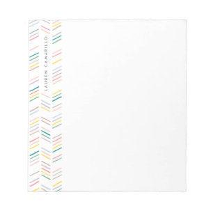 Bloco De Notas Notepad Personalizado de Herringbone - Rosa