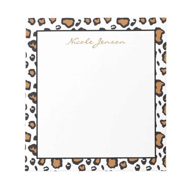 Bloco De Notas Notepad Personalizado de Impressão do Leopardo Ani (Frente)