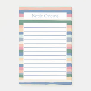 Bloco De Notas Notepad PERSONALIZADO de Linhas Coloridas Padrão