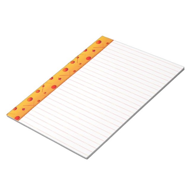 Bloco De Notas Notepad Personalizado de Linhas e Pontos Laranja V (Inclinado)