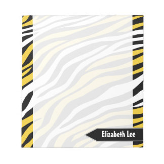 Bloco De Notas Notepad Personalizado de Mistura Amarela Zebra