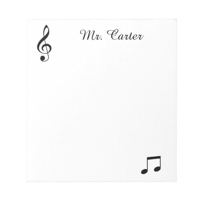 Bloco De Notas Notepad Personalizado de Música (Frente)