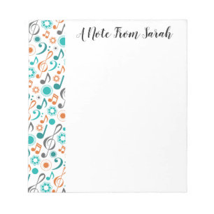 Bloco De Notas Notepad Personalizado de Notas de Música e Recibo