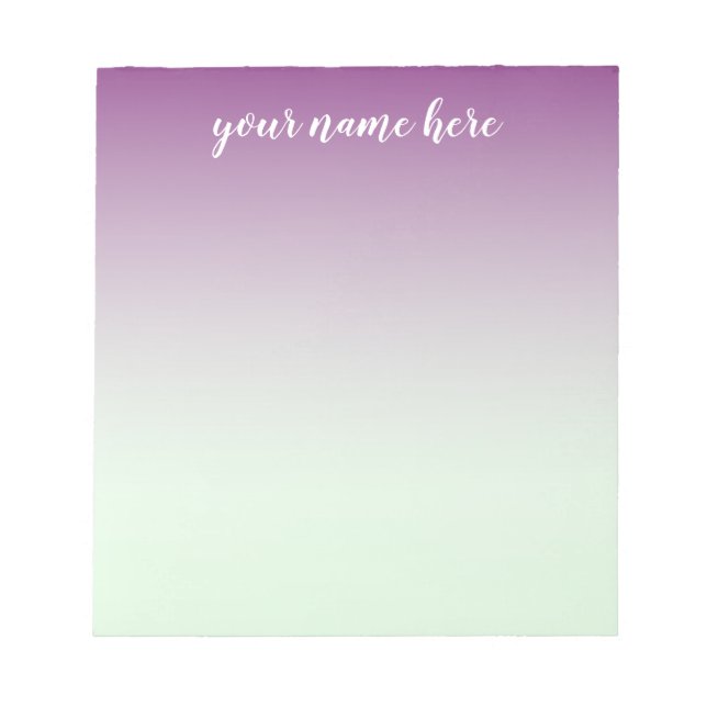 Bloco De Notas Notepad Personalizado de Ombre Azul e Roxo (Frente)