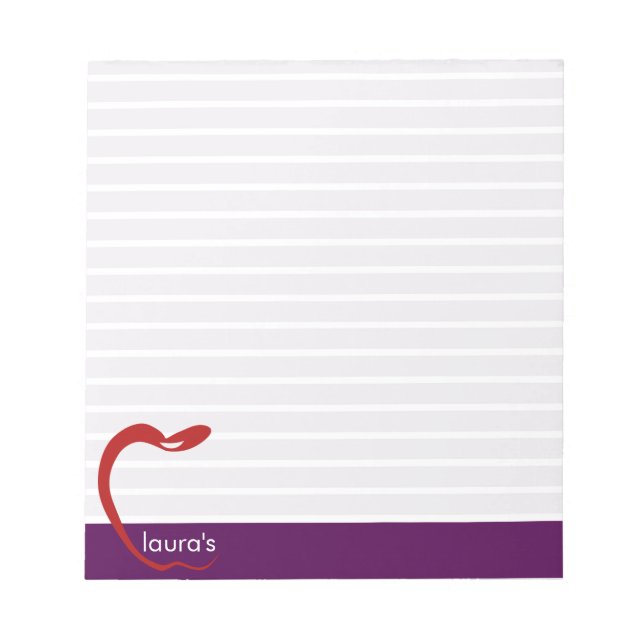 Bloco De Notas Notepad Personalizado De Professora Da Apple Verme (Frente)