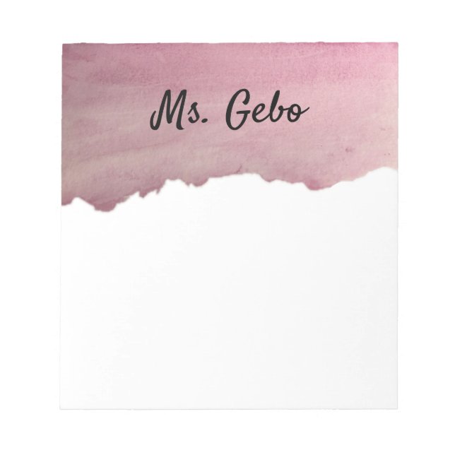 BLOCO DE NOTAS NOTEPAD PERSONALIZADO DE WATERCOLOR (Frente)