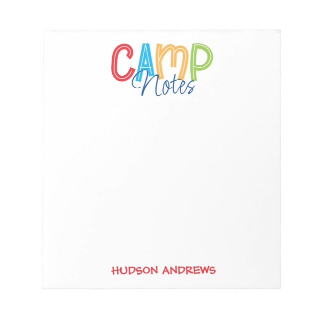 Bloco De Notas Notepad Personalizado Do Campo De Verão (Frente)