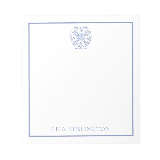 Bloco De Notas Notepad Personalizado do Chinoiserie Ginger Jar Va (Frente)