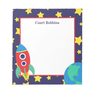 Bloco De Notas Notepad Personalizado do Foguete Espacial