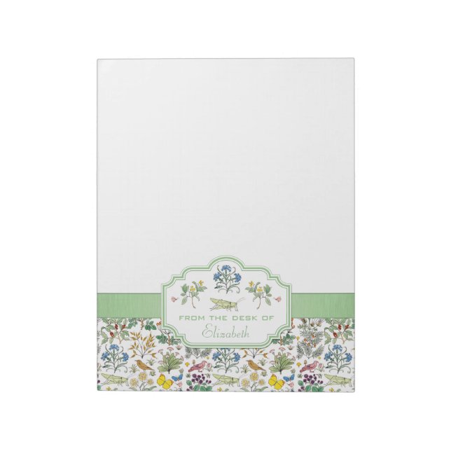Bloco De Notas Notepad Personalizado do Jardim de Voysey Apotheca (Invertido)