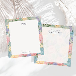 Bloco De Notas Notepad Personalizado Do Jardim Floral Pastel