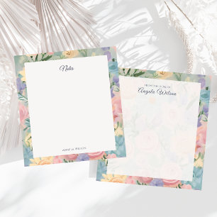 Bloco De Notas Notepad Personalizado Do Jardim Floral Pastel