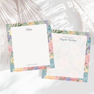 Bloco De Notas Notepad Personalizado Do Jardim Floral Pastel