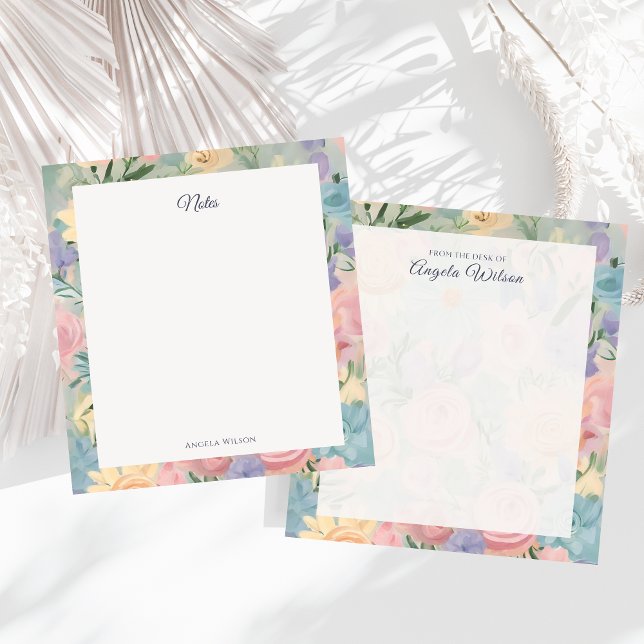 Bloco De Notas Notepad Personalizado Do Jardim Floral Pastel (Criador carregado)