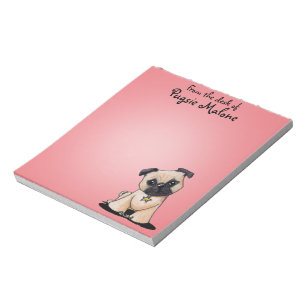 Bloco De Notas Notepad personalizado do KiniArt Pug