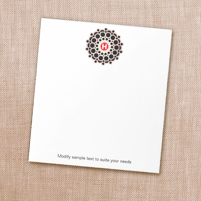 Bloco De Notas Notepad Personalizado do Monograma Dourado Elegant (Criador carregado)