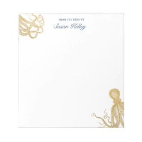 Notepad Personalizado do Octopus Dourado