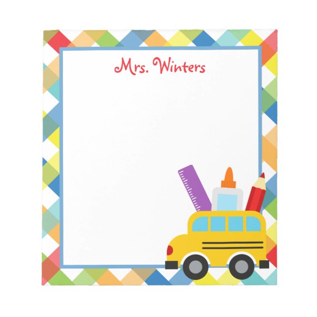 Bloco De Notas Notepad Personalizado do Professor de Barramento E (Frente)