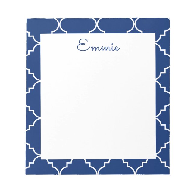 Bloco De Notas Notepad Personalizado do Quatrefoil Chic (Frente)