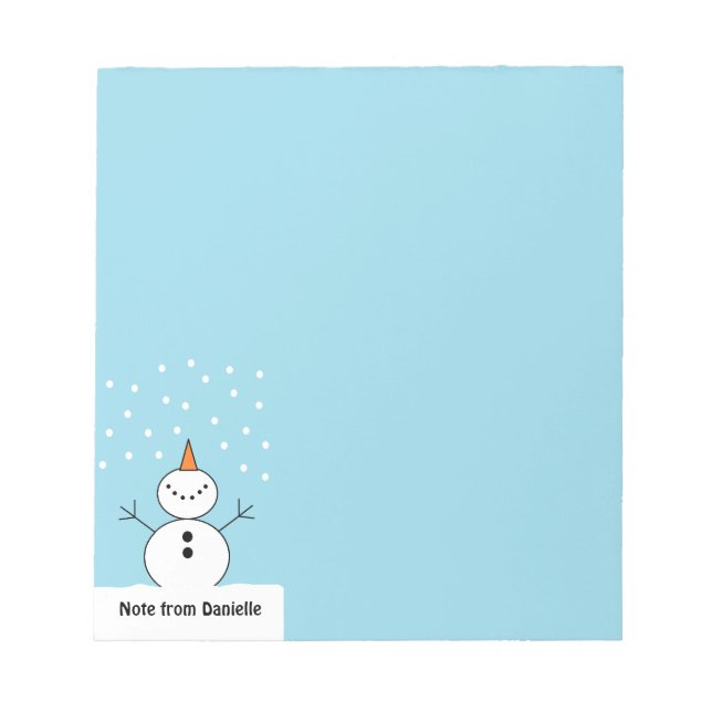 Bloco De Notas Notepad personalizado do Snowman (Frente)