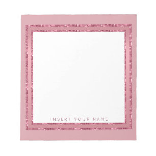 Bloco De Notas Notepad personalizado Dourado Crystal Rosa de 5,5"