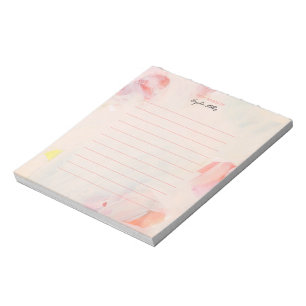 Bloco De Notas Notepad Personalizado Floral Cor-de-rosa e Coral
