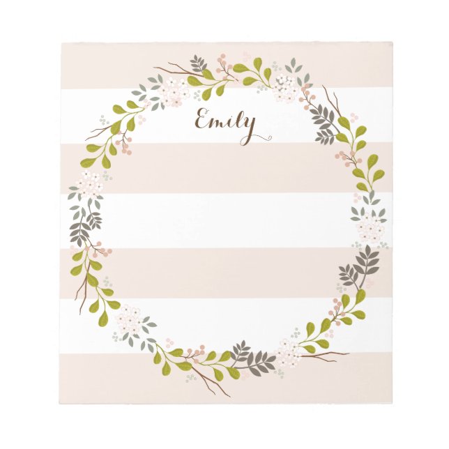 Bloco De Notas Notepad Personalizado Floral Natural Woodland (Frente)