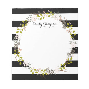 Bloco De Notas Notepad Personalizado Floral Natural Woodland