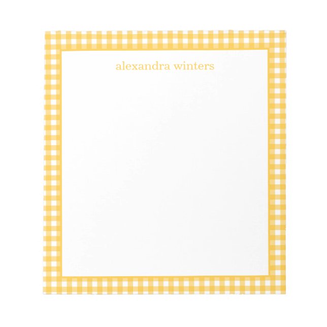Bloco De Notas Notepad Personalizado Gingham (Frente)