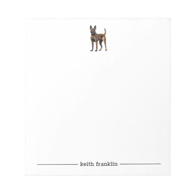 Bloco De Notas Notepad Personalizado Malinois Belga (Frente)