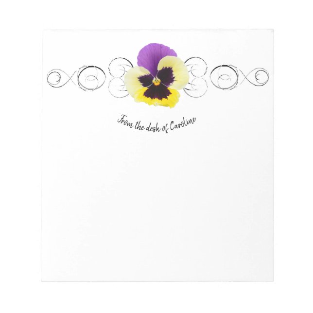 Bloco De Notas Notepad Personalizado Pansor Amarelo e Roxo (Frente)