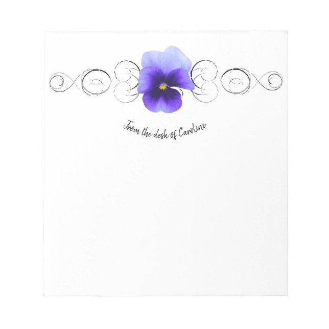 Bloco De Notas Notepad Personalizado Pansy Roxo (Frente)